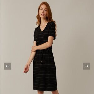 Joseph Ribkoff Black Striped Midi Dress Size 8